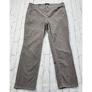 Talbots Flawless Five Pocket Corduroy Gray Pants WOMENS SIZE 16 PETITE